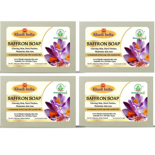 Bhudevam Naturals Khadi Saffron Handmade Bath Soap for Skin Brightening & Glow Boosting 500gm - 1