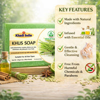 Bhudevam Naturals Khadi Handmade Khus Soap For Cooling & Skin Refreshing Bath Soap 500gm - 2