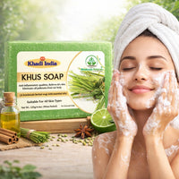 Bhudevam Naturals Khadi Handmade Khus Soap For Cooling & Skin Refreshing Bath Soap 500gm - 3