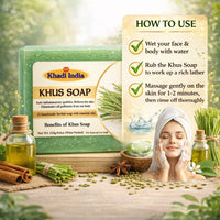 Bhudevam Naturals Khadi Handmade Khus Soap For Cooling & Skin Refreshing Bath Soap 500gm - 4