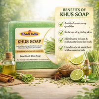 Bhudevam Naturals Khadi Handmade Khus Soap For Cooling & Skin Refreshing Bath Soap 500gm - 5