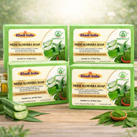 Bhudevam Naturals Khadi Handmade Neem Aloe Vera Soap – Anti-Acne & Skin Soothing Bath Soap 500gm - 3