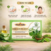 Bhudevam Naturals Khadi Handmade Neem Aloe Vera Soap – Anti-Acne & Skin Soothing Bath Soap 500gm - 4