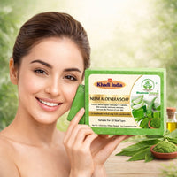 Bhudevam Naturals Khadi Handmade Neem Aloe Vera Soap – Anti-Acne & Skin Soothing Bath Soap 500gm - 5