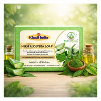 Bhudevam Naturals Khadi Handmade Neem Aloe Vera Soap – Anti-Acne & Skin Soothing Bath Soap 500gm - 2