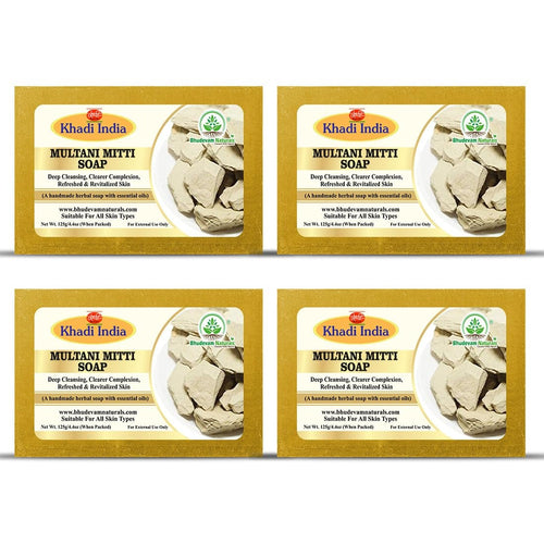 Bhudevam Naturals Khadi Handmade Multani Mitti Soap For Deep Cleansing & Oil Control Bath Soap 500gm - 1