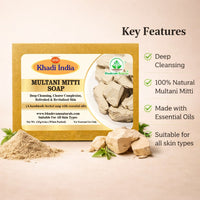 Bhudevam Naturals Khadi Handmade Multani Mitti Soap For Deep Cleansing & Oil Control Bath Soap 500gm - 5