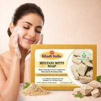 Bhudevam Naturals Khadi Handmade Multani Mitti Soap For Deep Cleansing & Oil Control Bath Soap 500gm - 7