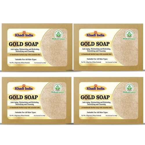 Bhudevam Naturals Khadi Handmade Gold Soap For Luxury Skin Brightening & Glow Soap 500gm - 1