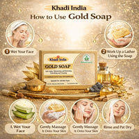 Bhudevam Naturals Khadi Handmade Gold Soap For Luxury Skin Brightening & Glow Soap 500gm - 2
