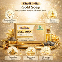 Bhudevam Naturals Khadi Handmade Gold Soap For Luxury Skin Brightening & Glow Soap 500gm - 3