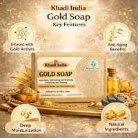 Bhudevam Naturals Khadi Handmade Gold Soap For Luxury Skin Brightening & Glow Soap 500gm - 4