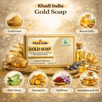 Bhudevam Naturals Khadi Handmade Gold Soap For Luxury Skin Brightening & Glow Soap 500gm - 6