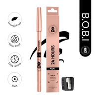 BOBI 24 Hours Kajal For Eyes | Smudgeproof Waterproof Formula | Deep Black Pigment | Cruelty-Free Paraben-Free | Smooth Application | Long Lasting Wear-1.5 gm - 1