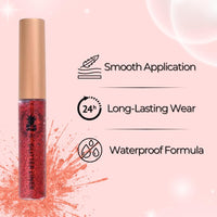 BOBI Glitter Eyeliner Red | Diamond Sparkle Finish | Waterproof Long Wear | Quick Dry Smudgeproof | Felt-Tip Precision | Cruelty-Free Paraben-Free-5ml - 4