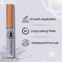 BOBI Glitter Eyeliner Silver | Diamond Sparkle Finish | Waterproof Long Wear | Quick Dry Smudgeproof | Felt-Tip Precision | Cruelty-Free Paraben-Free-5ml - 4