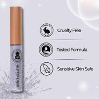 BOBI Glitter Eyeliner Silver | Diamond Sparkle Finish | Waterproof Long Wear | Quick Dry Smudgeproof | Felt-Tip Precision | Cruelty-Free Paraben-Free-5ml - 5