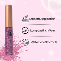 BOBI Glitter Eyeliner Pink | Diamond Sparkle Finish | Waterproof Long Wear | Quick Dry Smudgeproof | Felt-Tip Precision | Cruelty-Free Paraben-Free-5ml - 4