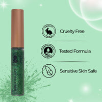 BOBI Glitter Eyeliner Green | Diamond Sparkle Finish | Waterproof Long Wear | Quick Dry Smudgeproof | Felt-Tip Precision | Cruelty-Free Paraben-Free-5ml - 5