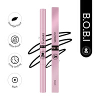 BOBI Eyebrow Pencil Black | Waterproof Smudgeproof Finish | Built-In Spoolie Brush | Long Lasting Smooth Texture | Paraben-Free Cruelty-Free | Precision Brow Definer-5 gm - 1