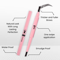 BOBI Eyebrow Pencil Black | Waterproof Smudgeproof Finish | Built-In Spoolie Brush | Long Lasting Smooth Texture | Paraben-Free Cruelty-Free | Precision Brow Definer-5 gm - 4