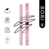 BOBI Eyebrow Pencil Grey | Waterproof Smudgeproof Finish | Built-In Spoolie Brush | Long Lasting Smooth Texture | Paraben-Free Cruelty-Free | Precision Brow Definer-5gm - 1