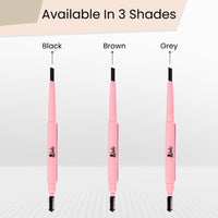 BOBI Eyebrow Pencil Grey | Waterproof Smudgeproof Finish | Built-In Spoolie Brush | Long Lasting Smooth Texture | Paraben-Free Cruelty-Free | Precision Brow Definer-5gm - 6