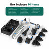 LetsShave Head, Face & Body Groomer for Men, 6 Grooming Heads + 6 Combs + 1 Stand Combo