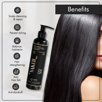 By NAKED fact Pro Repair Anti Hairfall Black Soil Shampoo | All Hair Types for Women & Men | 250ml