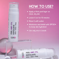 CosIQ ABP 11% Beginner Friendly Exfoliating Peel AHA 6% | PHA 4% | BHA 1% Peeling Solution - 30 ml