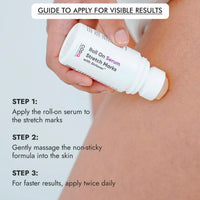 CosIQ Stretch Marks Removal Roll-On Serum with Striover, Scar Removal, Uneven Skin Tone, All Skin Types, 40ml