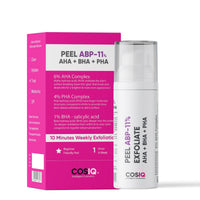 CosIQ ABP 11% Beginner Friendly Exfoliating Peel AHA 6% | PHA 4% | BHA 1% Peeling Solution, 30ml (Pack of 2)