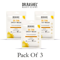 Dr.Rashel De-Tan Face Sheet Mask With Serum For Women and Men 20 gm * 3