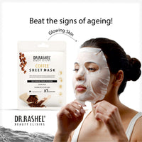Dr.Rashel Coffee Face Sheet Mask With Serum For Women and Men 20 gm * 3