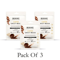 Dr.Rashel Coffee Face Sheet Mask With Serum For Women and Men 20 gm * 3