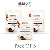 Dr.Rashel Coffee Face Sheet Mask With Serum For Women and Men 20 gm * 3