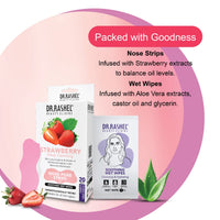 DR.Rashel Strawberry Nose Pore Strips 10 Strips & 10 Wipes 35 gm
