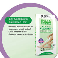 DR.RASHEL INSTA SMOOTH WAX STRIPS PACKS 24PCS - ALOE VERA, Gently removes hair, soothes skin, and moisturizes with Aloe Vera.