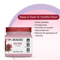 DR.RASHEL Red Wine Scrub | Exfoliating & Revitalizing Scrub for Smooth, Radiant Skin (380ML)