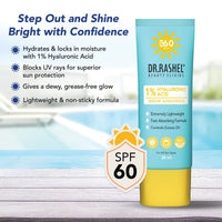 DR.RASHEL Serum Sunscreen SPF 60 with 1% Hyaluronic Acid | Ultra-Protective & Moisturizing Daily Sunscreen for All Skin Types (30ML)