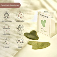 Dromen & Co Jade Gua Sha Natural Stone Face Massager (Green)