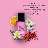 Fragrance & Beyond Love Story Eau de Parfum - Bergamot, Mandarin, Jasmine, Ylang-Ylang & Vanilla | Long-Lasting Luxury Scent | Perfect Birthday Gift for Girlfriend | 50 ml