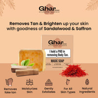 Ghar Soaps Magic Soap Sandal Wood And Saffron for DeTan and Glowing Brightening Skin