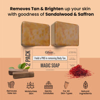 Ghar Soaps Magic Soap Sandal Wood And Saffron for DeTan and Glowing Brightening Skin
