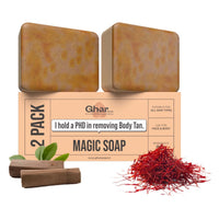 Ghar Soaps Magic Soap Sandal Wood And Saffron for DeTan and Glowing Brightening Skin