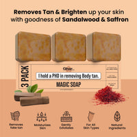 Ghar Soaps Magic Soap Sandal Wood And Saffron for DeTan and Glowing Brightening Skin