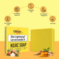 Ghar Soaps Magic Sandalwood & Saffron + Kojic Acid 2% Soap Combo | DeTan, Brightening & Pigmentation Care 100 gm * 2