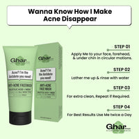 Ghar Soaps Anti-Acne with Salicylic Acid, Neem for Clear Skin, 100 ml Face Wash