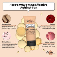 Ghar Soaps Magic De-Tan Face wash I With Sandalwood ,Saffron & Glutathione