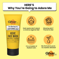 Ghar Soaps Skin Lightening with Kojic Acid + Turmeric, Brighter Skin Face Wash